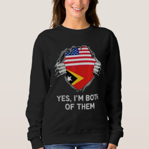 Camiseta Metade Americano Metade Timorense EUA Bandeira Tim