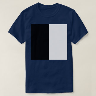 Camiseta metade branco metade preto, metade preto metade br
