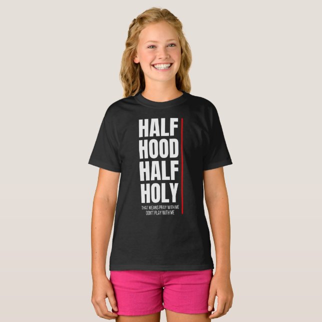 Camiseta METADE CAPUZ METADE SAGRADA (Frente Completa)