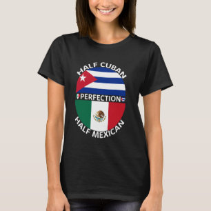 Camiseta Metade Cubana Metade Mexicana Bandeira do México R