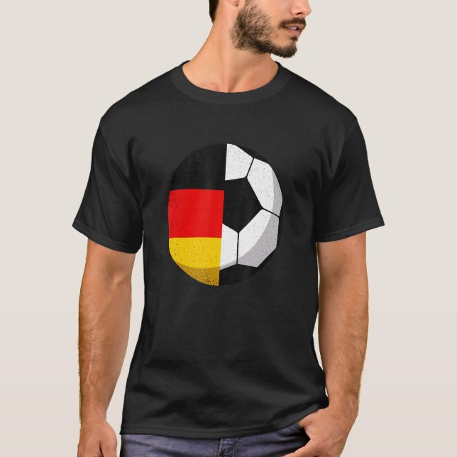 Camiseta Metade da Alemanha Bandeira Meia Futebol do Kid (Frente)