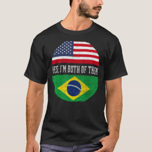Camiseta Metade da América Metade do Brasil Bandeira Brasil