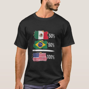 Camiseta Metade da América Metade do Brasil Bandeira Brasil