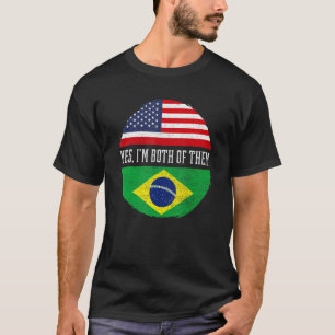 Camiseta Metade da América Metade do Brasil Bandeira Brasil