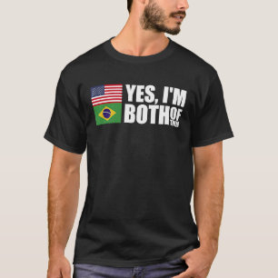 Camiseta Metade da América Metade do Brasil Brasil Bandeira