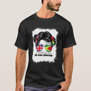 Camiseta Metade da bandeira britânica e jamaicana britânica