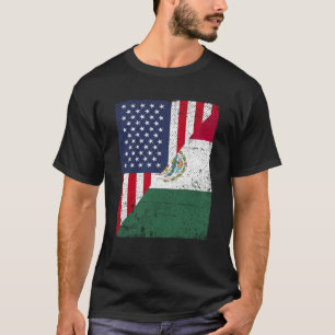 Camiseta Metade da bandeira dos EUA Half México Bandeira am