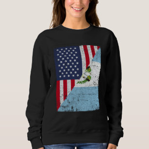 Camiseta Metade da bandeira dos EUA metade da bandeira da G