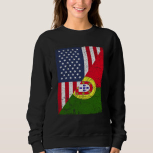 Camiseta Metade da bandeira dos EUA metade da bandeira de P