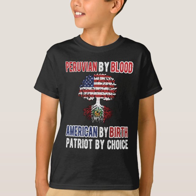 Camiseta Metade da bandeira peruana meio-americana Bandeira (Frente)