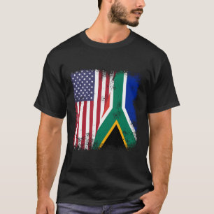 Camiseta Metade da bandeira sul-africana Usa