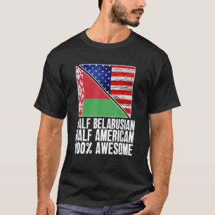 Camiseta Metade da Bielorrússia Bielo-Americana