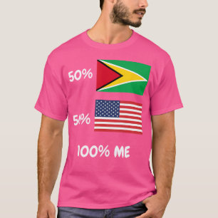 Camiseta Metade da Guiana Guianense Bandeira Half American