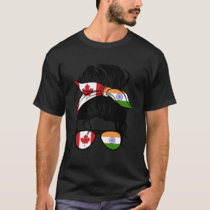 Camiseta Metade Da Índia Canadense Mix Canada E India Roo
