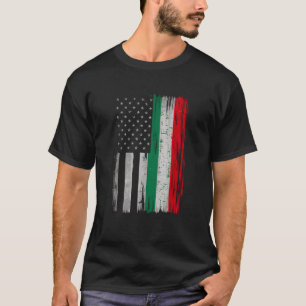 Camiseta Metade da Itália Metade Americana Bandeira Itália