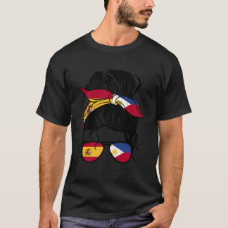 Camiseta Metade Das Raízes Espanholas Filipinas Das Filipin