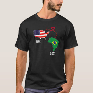 Camiseta Metade do Brasil Semestre Americano Flag Combinado