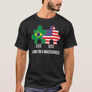 Camiseta Metade do Brasil Semestre Americano Flag Combinado