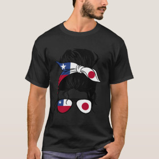 Camiseta Metade Do Chile E Metade Do Japão Misturam Chile E