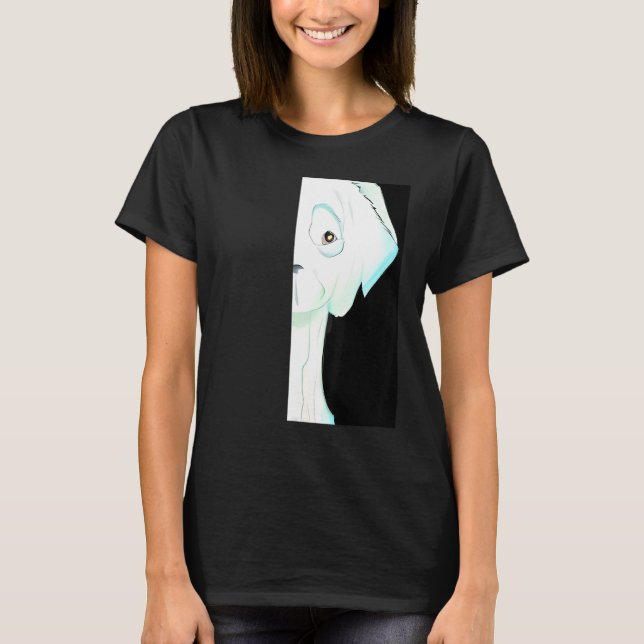 Camiseta Metade do fofinho branco preto e branco (Frente)