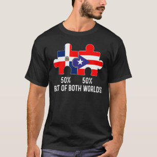 Camiseta Metade Do Mapa De Bandeiras Dominicana Em Porto Ri