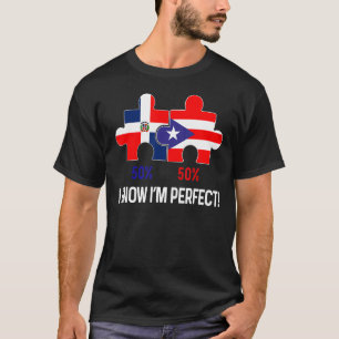 Camiseta Metade Do Mapa De Bandeiras Dominicana Em Porto Ri