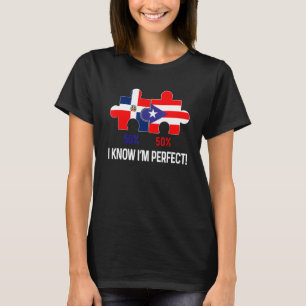 Camiseta Metade Do Mapa De Bandeiras Dominicana Em Porto Ri