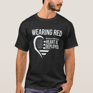 Camiseta Metade Do Meu Coração Está Casal Vermelho Implanta