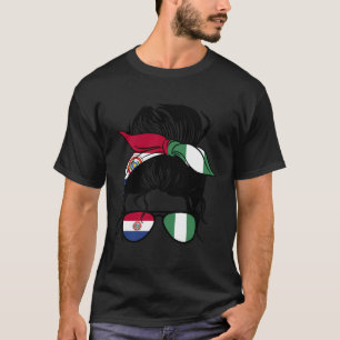 Camiseta Metade Do Paraguai Metade Da Nigéria Mistura Parag