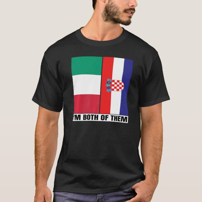 Camiseta Metade do Patrimônio Croata Italiano Itália Croáci (Frente)