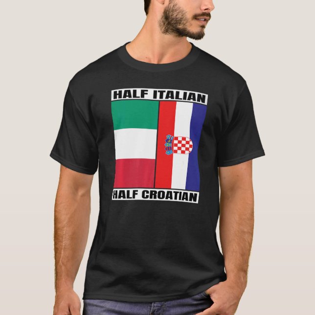 Camiseta Metade do Patrimônio Croata Italiano Itália Croáci (Frente)