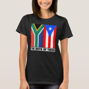 Camiseta Metade do patrimônio sul-africano e porto-riquenho