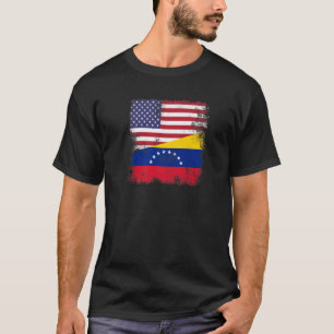 Camiseta Metade do Sinalizador venezuelano Presente venez