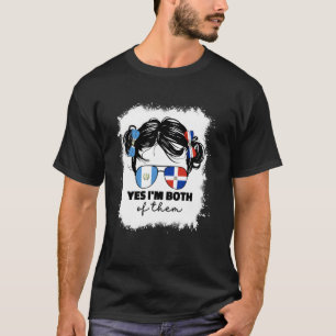 Camiseta Metade Dominicana E Guatemalteca Bandeira Da Guate