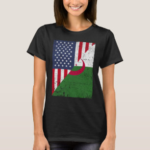 Camiseta Metade dos EUA Bandeira Metade Albânia Bandeira Am
