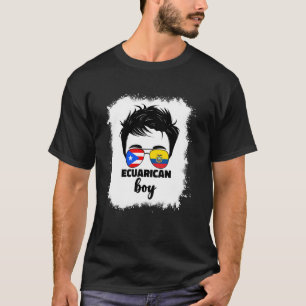Camiseta Metade equatoriano e porto-riquenho Bandeira do Eq