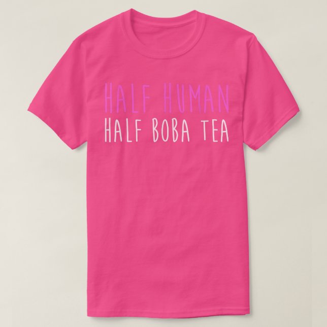 Camiseta Metade Humana de Boba Tea Bubble Tea (Frente do Design)