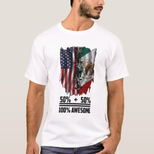 Camiseta Metade Mexicana - Bandeira Incrível Americana