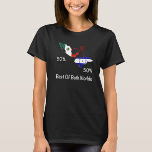 Camiseta Metade Mexicana de Metade da Bandeira Hondurenha M