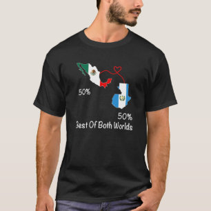 Camiseta Metade Mexicana do Mapa de Bandeiras da Guatemala