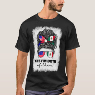 Camiseta Metade Mexicano E Americano México América Bandeir