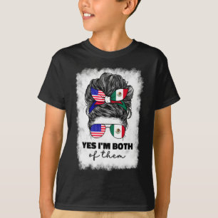 Camiseta Metade Mexicano E Americano México América Bandeir