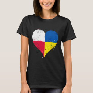 Camiseta Metade Polonês Metade Ucraniano Um Coração Com a B