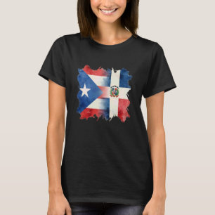 Camiseta Metade porto-riquenho e dominicano Bandeira Domini