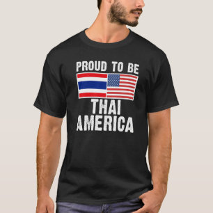 Camiseta Metade tailandês metade americano Bandeira da Tail