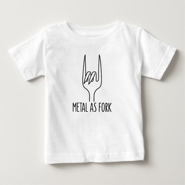 Camiseta Metais como Fork Black Line Devil Horns (Frente)