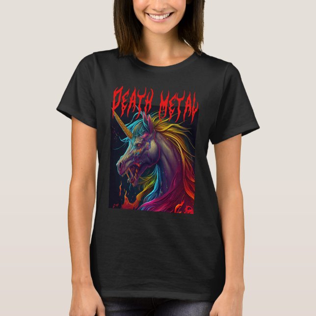 Camiseta Metal Festival Puking Unicorn Death Metal Unicorn  (Frente)