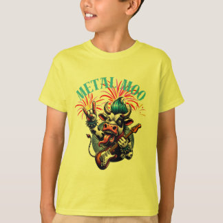Camiseta     Metal Moo-d – Rockin' Cow with a Guitar