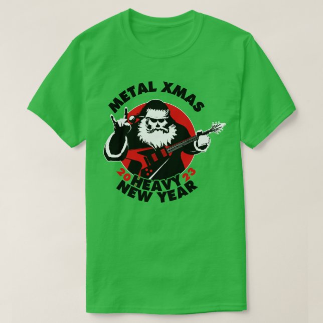 Camiseta Metal Natal Pesado Ano Novo 2023 Heavy Metal Sa (Frente do Design)