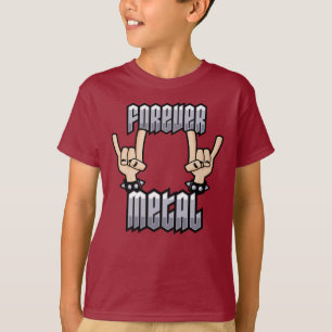 Camiseta Metal Para Sempre Chifres de Diabo Sinais de Mão H